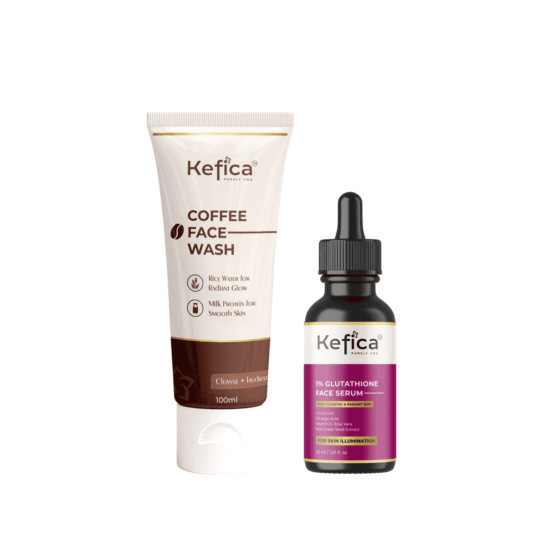 Coffee Face Wash 100ml + Glutathione Face Serum 30ml | Brightening & Hydration Combo