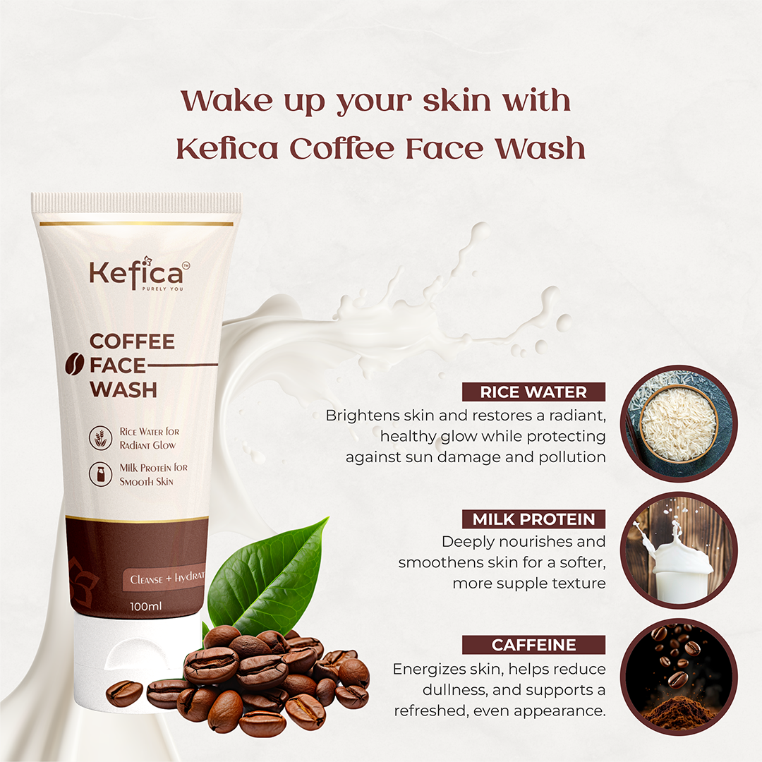 Coffee Face Wash with Rice Water & Milk Protein