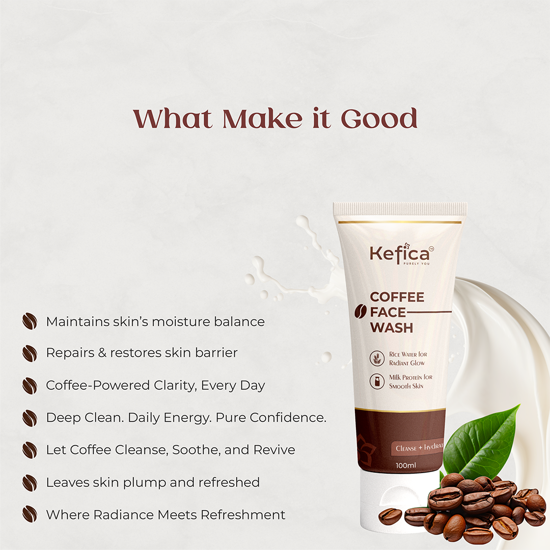 Coffee Face Wash with Rice Water & Milk Protein