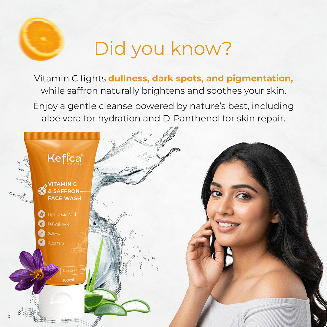 Vitamin C Face Wash with Saffron, Hyaluronic Acid & Aloe Vera