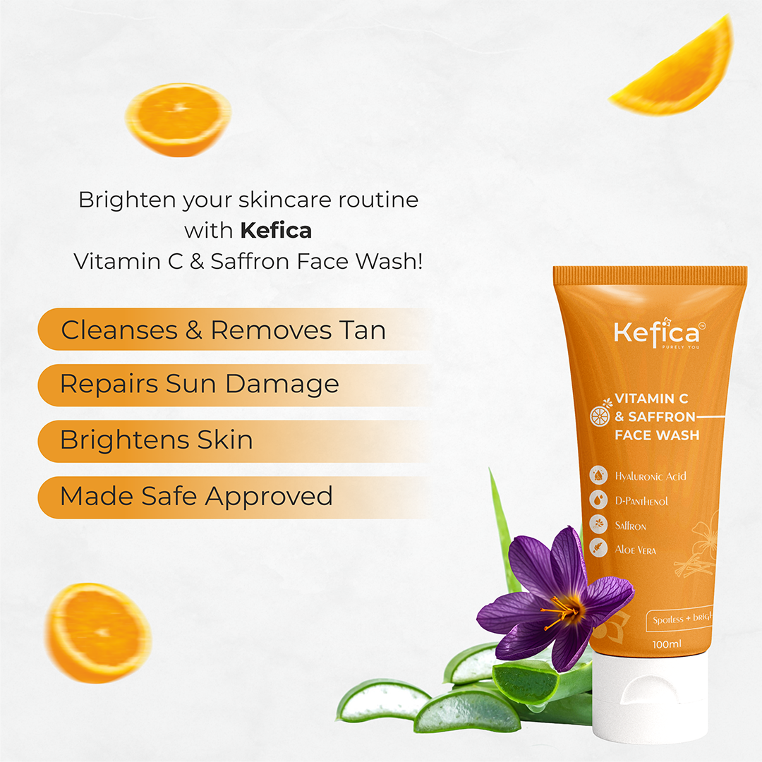 Vitamin C Face Wash with Saffron, Hyaluronic Acid & Aloe Vera