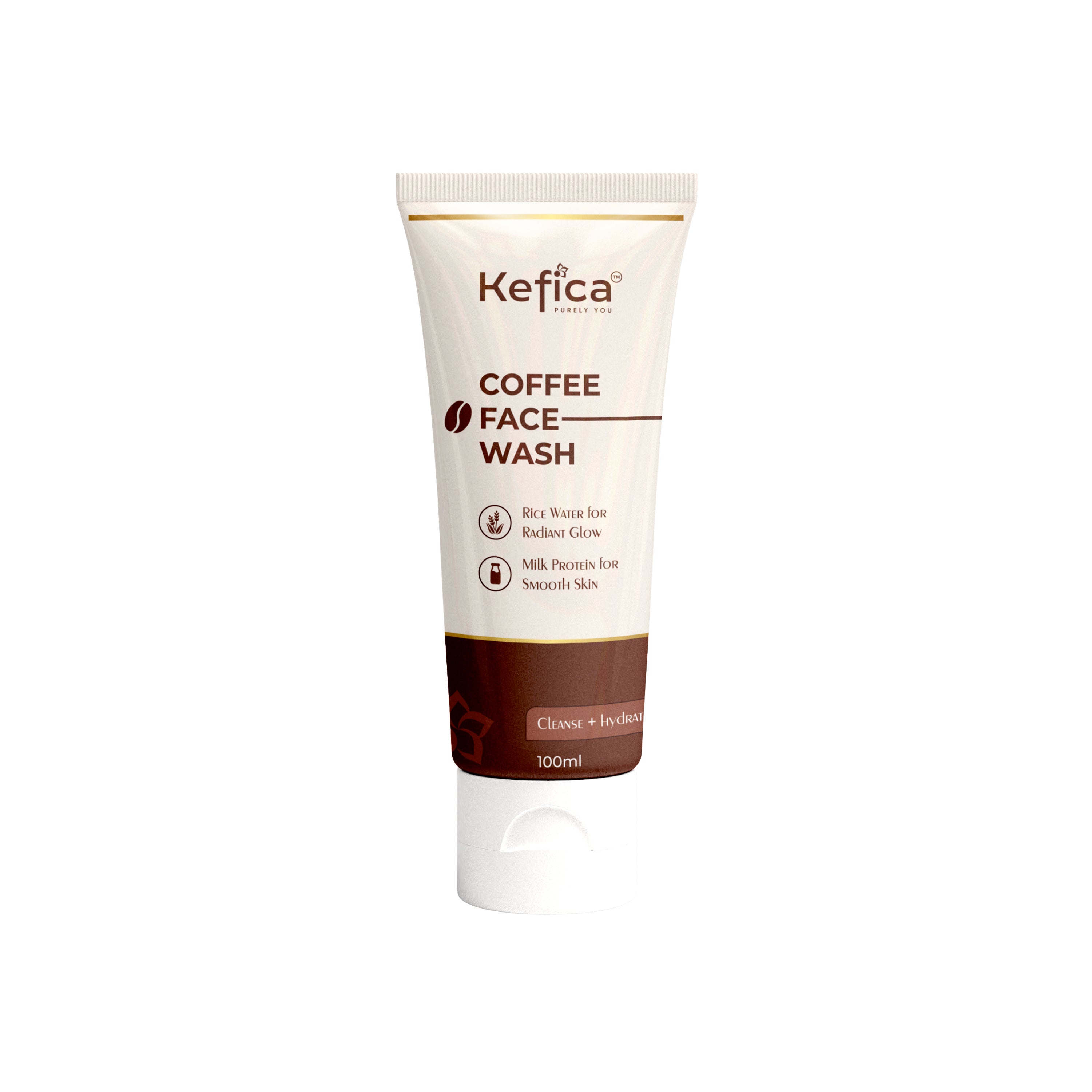 Kefica Coffee Face Wash – With Rice Water & Milk Protein for Radiant, Smooth Skin (100ml)