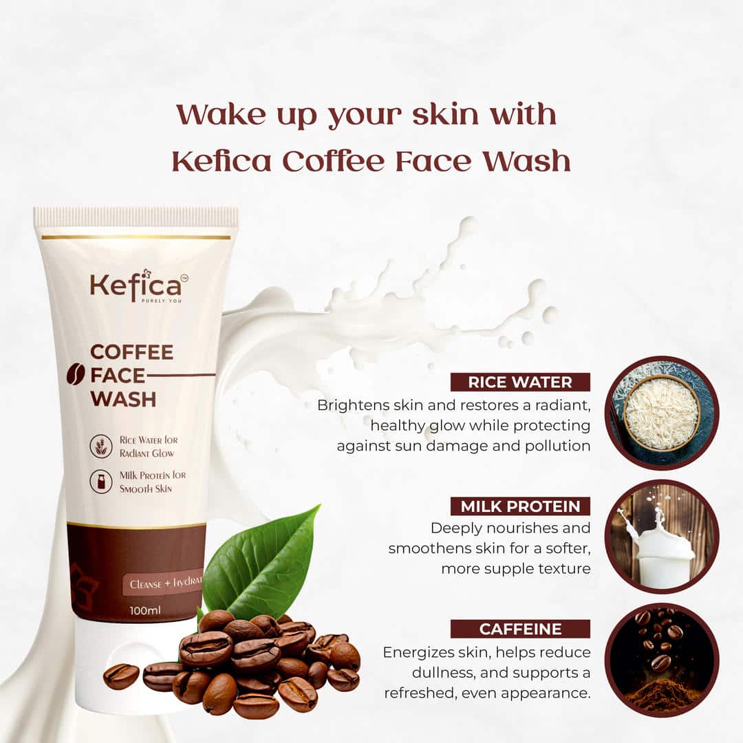 Coffee Face Wash with Rice Water & Milk Protein