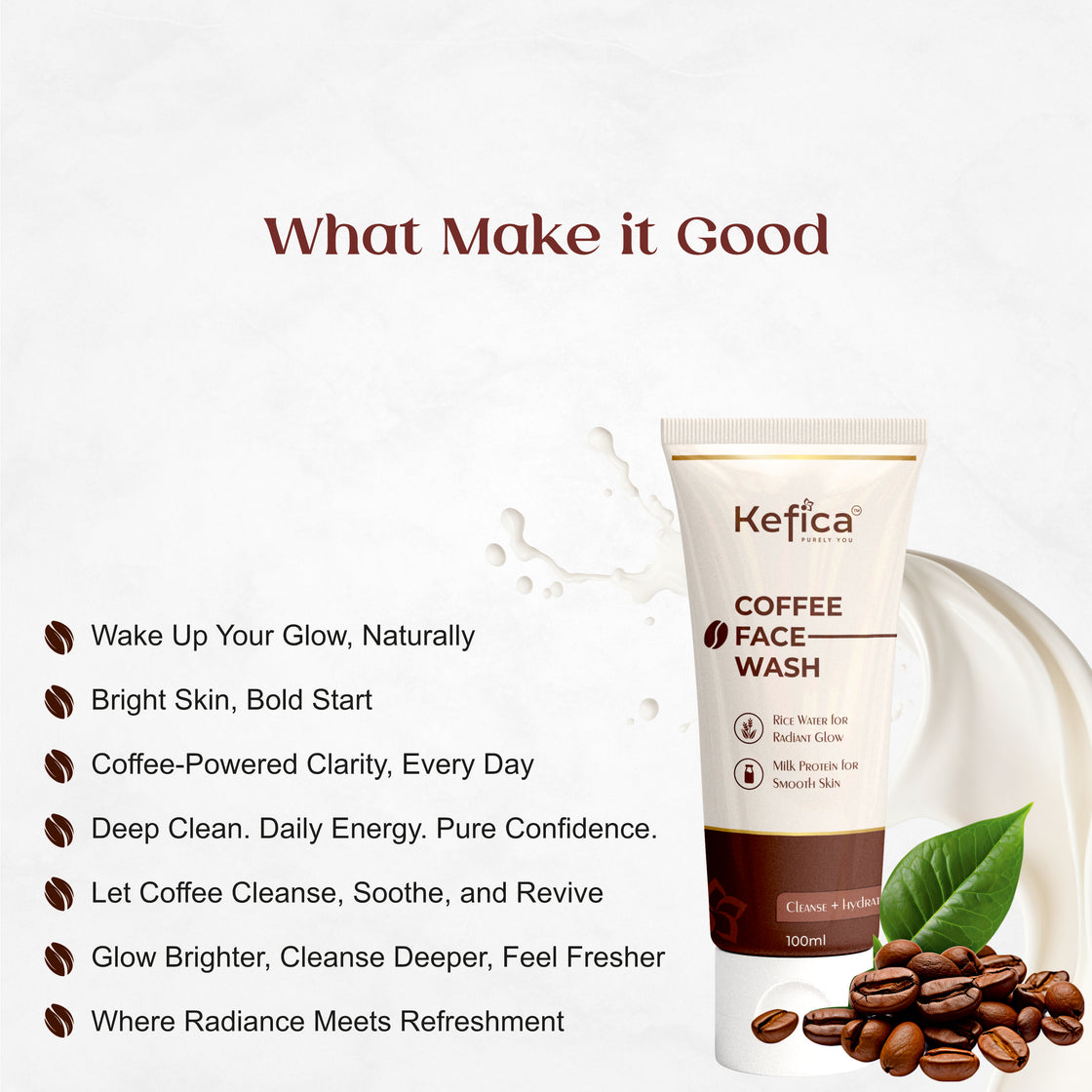 Coffee Face Wash 100ml + Vitamin C Face Serum 30ml | Glow Boosting & Hydrating Skincare Combo