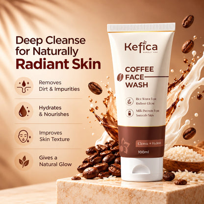 Coffee Face Wash with Rice Water & Milk Protein