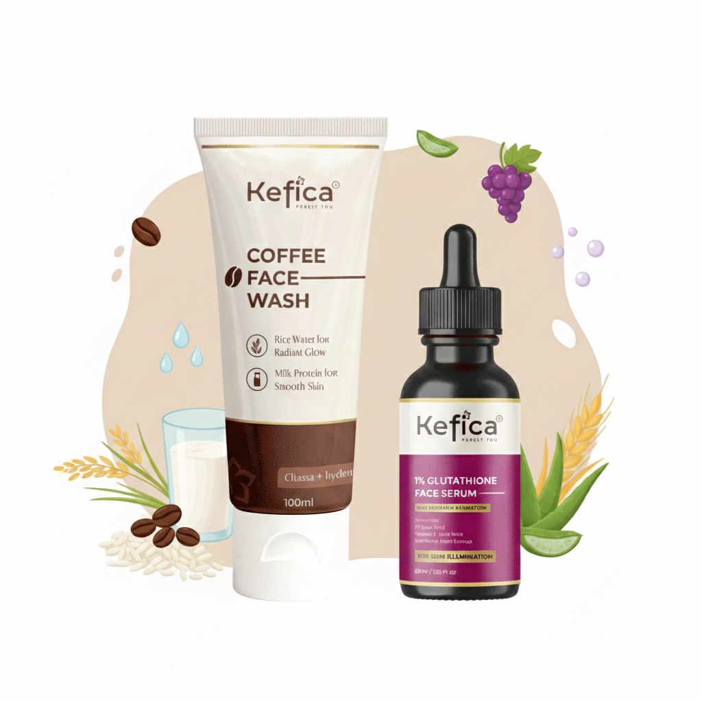Coffee Face Wash 100ml + Glutathione Face Serum 30ml | Brightening & Hydration Combo