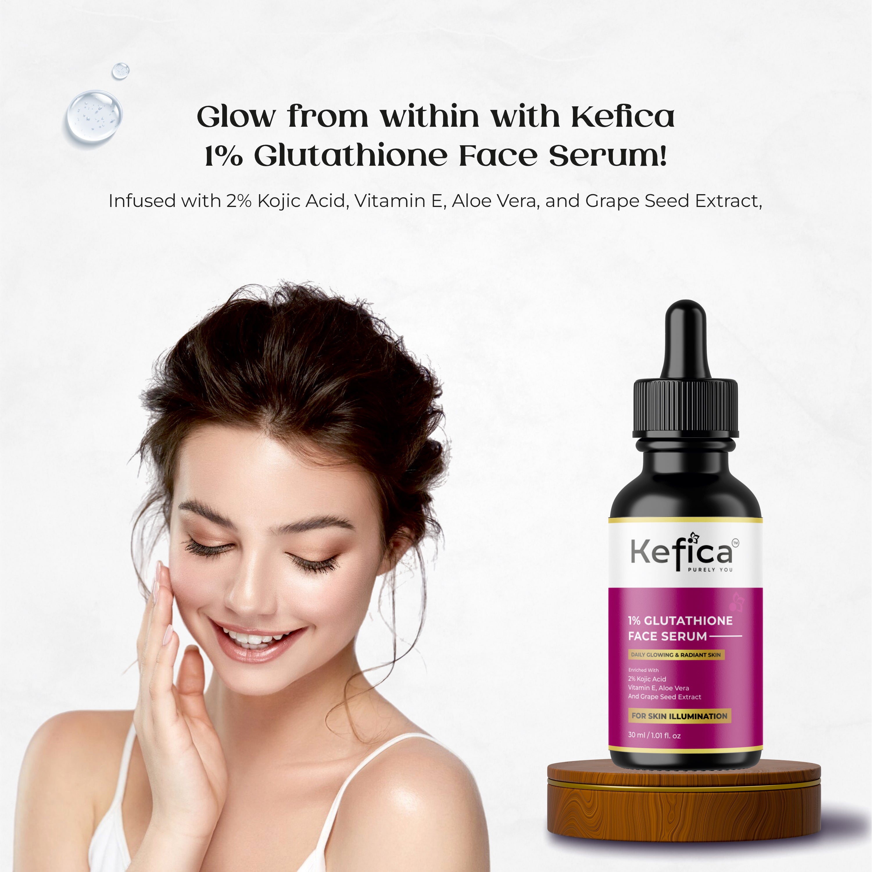 Kefica 1% Glutathione Face Serum by Staple Pharmaceuticals - 30 ml