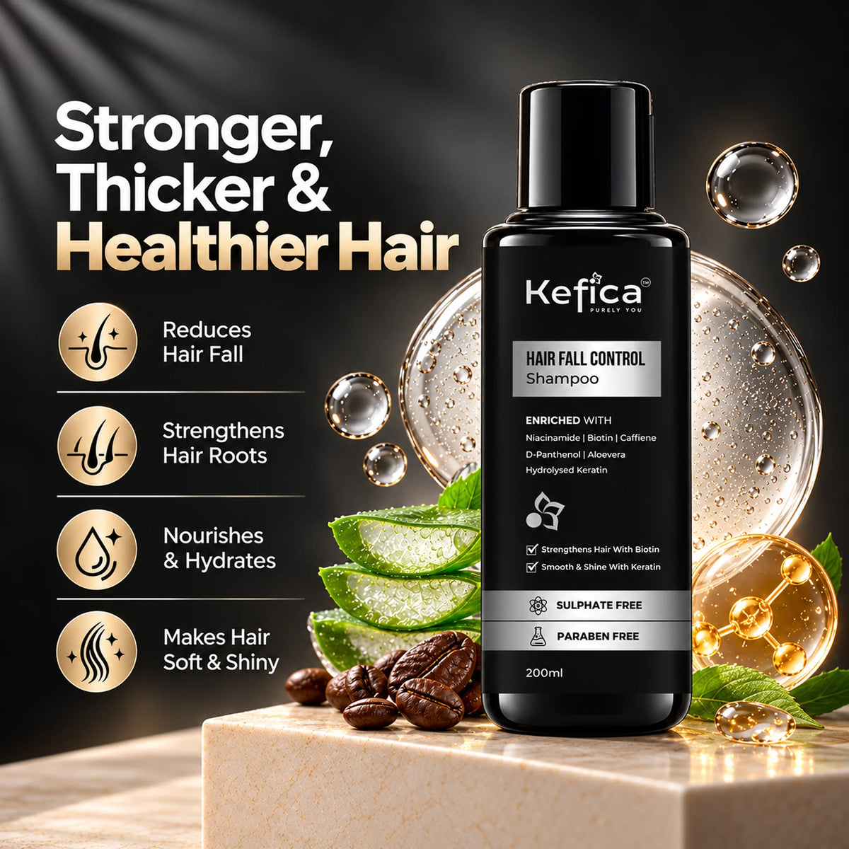 Hair Fall Control Shampoo | Biotin, Caffeine & Keratin