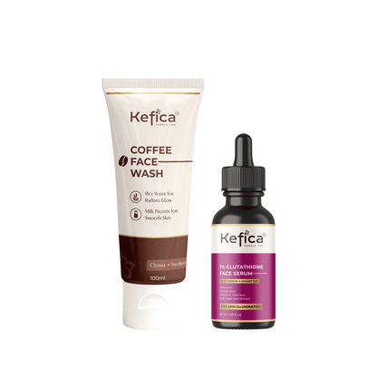 Coffee Face Wash 100ml + Glutathione Face Serum 30ml | Brightening & Hydration Combo