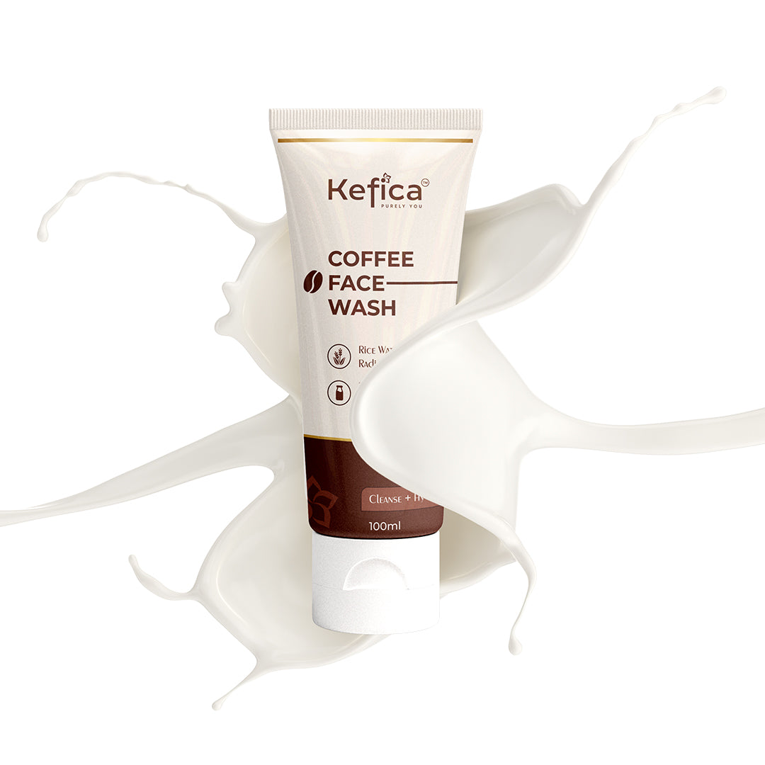 Kefica Coffee Face Wash – With Rice Water & Milk Protein for Radiant, Smooth Skin (100ml)