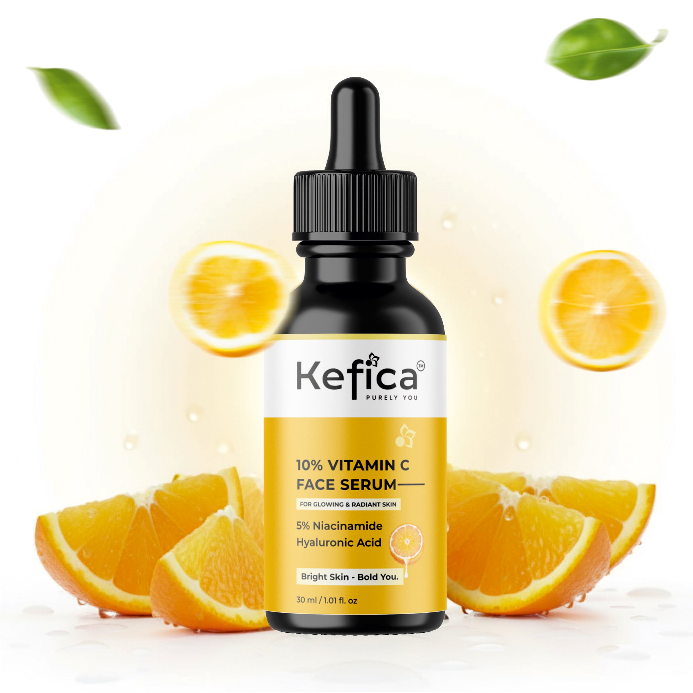 Kefica 10% Vitamin C Face Serum – 5% Niacinamide & Hyaluronic Acid (30ml)